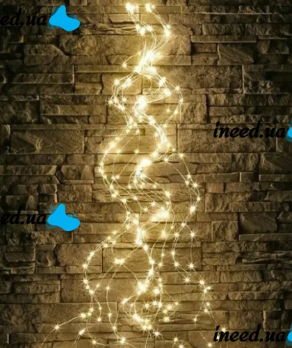 Indoor LED Garland Ponytail 200LED Diodes 2M 10 Strands Warm White For Home Garland Dew 10 Strings of 2 Meters USB Warm White