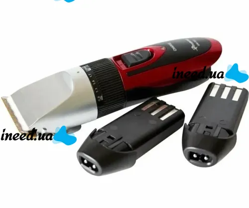 Бездротова машинка для стрижки волосся GEMEI GM-550 з керамічними лезами, акумуляторний тример з двома змінними акумуляторами і насадками