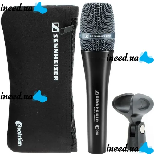 Ручний провідний мікрофон Sennheiser Evolution E965 для співу, вокальний односпрямований конденсаторний мікрофон для запису і караоке Чорний