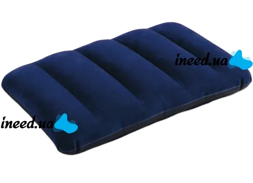Intex Inflatable Pillow 68672 47x30 cm Tourist Inflatable Pillow Flocked for Swimming and Travel Head Pad for Camping Blue