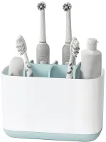 Настільна підставка органайзер Large Toothbrush Caddy для зубних щіток і пасти на 6 відсіків, Тримач зубної щітки Joseph для ванної кімнати Білий