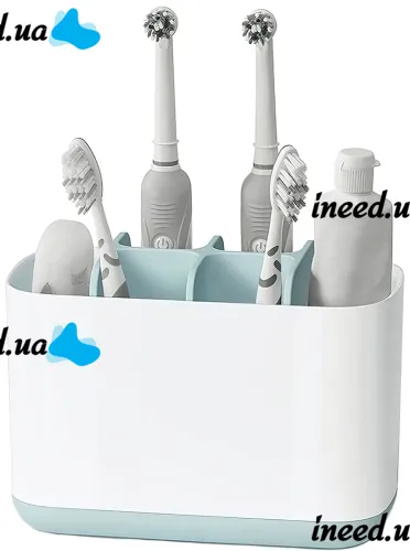 Настільна підставка органайзер Large Toothbrush Caddy для зубних щіток і пасти на 6 відсіків, Тримач зубної щітки Joseph для ванної кімнати Білий