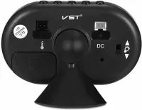 Автомобильные часы VST-7009V с термометром и вольтметром в салон автомобиля с зеленой LED подсветкой, Авточасы от батареек и прикуривателя в машину