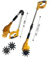 Cordless hand cultivator Dewalt DWOAS3CL for loosening and weeding vegetable garden Cordless electric cultivator Dewalt with 2 batteries for the garden