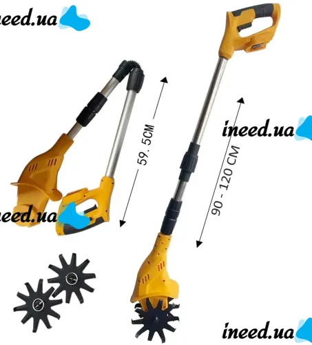Cordless hand cultivator Dewalt DWOAS3CL for loosening and weeding vegetable garden Cordless electric cultivator Dewalt with 2 batteries for the garden