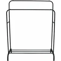 Подвійна стійка вішалка Double Floor Hanger 162х130 см для одягу і полицею для взуття, підлогова стійка-вішалка зі штангою на ніжках до 30 кг чорна