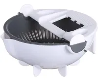 Vegetable Slicer Wet Basket Vegetable Cutter 9 in 1 set of nozzles for slicing vegetables and fruits, manual rotating grater-vegetable slicer multi-slicer with basket