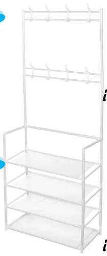 Підлогова вішалка для одягу в передпокій New simple floor clothes rack 60х29, 5х151 см Універсальна металева пересувна металева стійка Біла