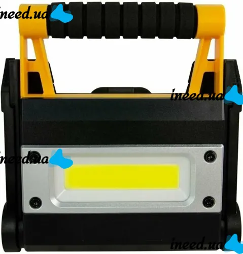 Аккумуляторный ручной прожектор X-Balog BL-MS8006 12W, Раскладной LED фонарь для кемпинга с опорными ножками и функцией Power Bank 4 режима Желтый