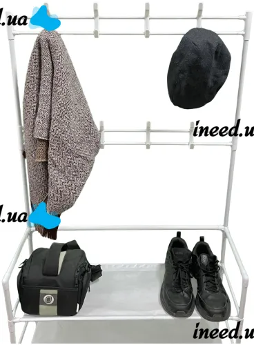 Підлогова вішалка для одягу в передпокій New simple floor clothes rack 60х29, 5х151 см Універсальна металева пересувна металева стійка Біла