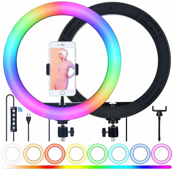 Colorful USB LED Ring Fill Light RGB MJ26 26cm 10" Tripodless Studio LED Multicolored Lamp for Blogger MJ-260