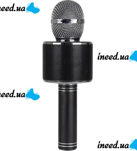Беспроводной караоке микрофон WSTER WS-858 Bluetooth USB AUX FM со встроенным динамиком 5W, блютуз микрофон с регулятором громкости Q858 для пения