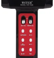 Бездротовий караоке мікрофон WSTER WS - 1828 Bluetooth USB AUX FM з вбудованою колонкою і 4 тембрами голосу на акумуляторі з динаміком Ws1828 Чорний