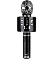 Беспроводной караоке микрофон WSTER WS-858 Bluetooth USB AUX FM со встроенным динамиком 5W, блютуз микрофон с регулятором громкости Q858 для пения