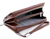 Чоловічий шкіряний гаманець клатч Baellerry Guero S1393 Brown для зберігання кредитних карт монет на змійці, чоловіче портмоне для купюр Коричневий