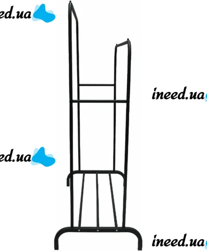 Подвійна стійка вішалка Double Floor Hanger 162х130 см для одягу і полицею для взуття, підлогова стійка-вішалка зі штангою на ніжках до 30 кг чорна