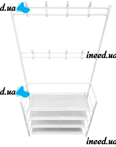 Підлогова вішалка для одягу в передпокій New simple floor clothes rack 60х29, 5х151 см Універсальна металева пересувна металева стійка Біла