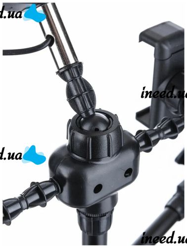 Кольцевая USB LED лампа Bracket Fill Light Live K315 16см 6" со штативом и двумя держателями настольная светодиодная Multi-Position Ring Broadcasting