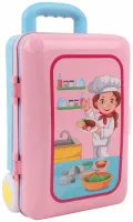 Children's Educational Playset kitchen Happy Chef 2in1, Large children's kitchen in a suitcase on wheels 678-206A