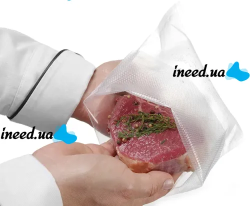 Вакуумные пакеты для вакууматора, вакуумного упаковщика 5 м х 25 см в рулоне, пленка для хранения пищевых продуктов