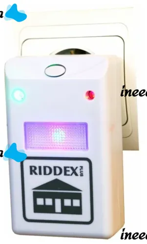 Электромагнитный ультразвуковой отпугиватель вредителей Riddex грызунов и насекомых для уничтожения мышей, крыс, тараканов и комаров в розетку Белый