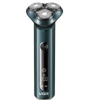 VGR V-310 men's cordless electric shaver for wet and dry shaving, Cordless waterproof shaver with three floating heads IPX7