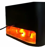 Настільний зволожувач повітря нічник з соляними каменями Docsal Flame Aroma Diffuser CAO з LED підсвічуванням 5W, соляна лампа аромадифузор Чорний