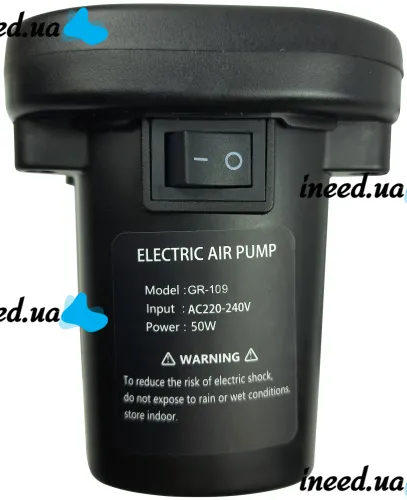 Electric automatic compressor pump Lebecom Air Pump GR-109 for inflating air mattresses, balls and boats 3 adapters 220V from the mains