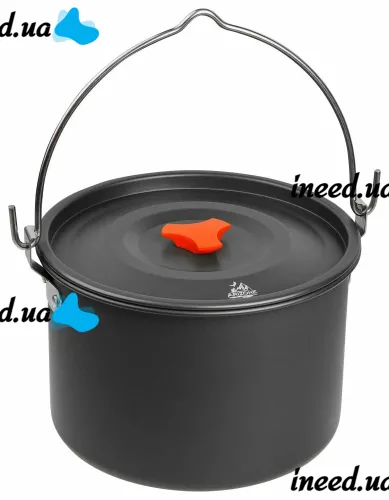 Camping cooking AL-600 Travel Cookware Set for 15 items kettle 3 pots frying pan and kitchen utensils in a camping case