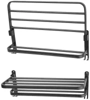 Universal Wall Shelf Holder Matte S1302 2 Tiers for Towels, Adjustable Hanger Organizer on the Wall for Drying Towels Black