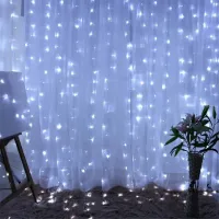 Indoor Waterfall Curtain White 3x2m Copper on copper wire 200 diodes 7907 LED garland Xmas 200 LED W-9 3mx2m