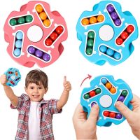 Children's Educational Spinner Fidget Spinner Magic Cube Pink,Blue, Rotating Magic Puzzle Toy for Children from 3 years Old, Antistress