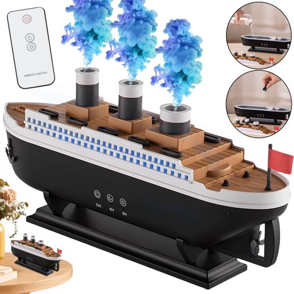 Ультразвуковой увлажнитель воздуха Jellyfish Aroma Diffuser M-9670-2 аромадиффузор Титаник с таймером, RGB подсветкой и пультом управления 250 мл