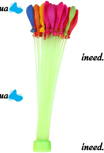 Набір водяних кульок бомб Happy Baby balloons MS-23-221 37 штук комплект різнокольорових куль бомб для водних битв з насадкою для затоки води