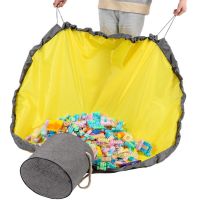 Organizer Basket with Play Mat for Storing and Quickly Collecting Children's Toys 2 in 1, Folding Bag, Play bag, Organizer Bag with Lid