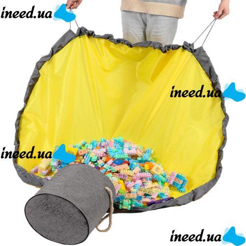 Organizer Basket with Play Mat for Storing and Quickly Collecting Children's Toys 2 in 1, Folding Bag, Play bag, Organizer Bag with Lid