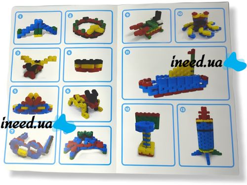 Children's Block Constructor Building Blocks D3231 170 parts, flexible plastic constructor developing fine motor skills for children from 4 years old