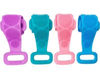 Silicone Double-Sided Body Scrubber, 70 cm, Body Scrubber and Massager, Shower and Bath Massage Brush with Handles, Silica Gel Bath Brush