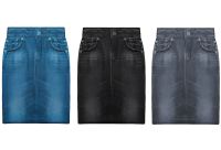 Skinny Denim Skirt Shape Skirt TV-352 for Waist Correction with High Rise Trim N Slim Women's Shapewear Skirt