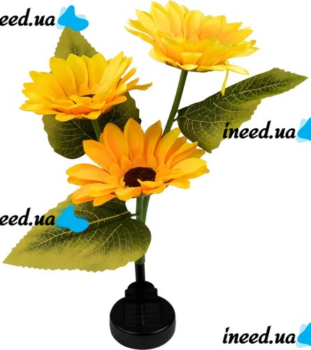 Садовий декоративний ліхтар Соняшники Solar Sunflower Led Light GW-918 42.5 см 2 штуки вуличний світильник на сонячній батареї для саду Теплий білий
