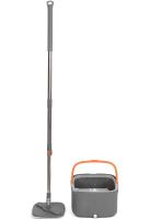Комплект швабра з відром для миття підлог Mop with bucket K10 телескопічна швабра з самовіджимом і двома насадками з мікрофібри для прибирання MAG-722