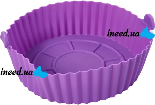 Silicone baking dish Food Grade Silica 880-2 universal round mold with handles 16 cm tray for frying and baking in a deep fryer