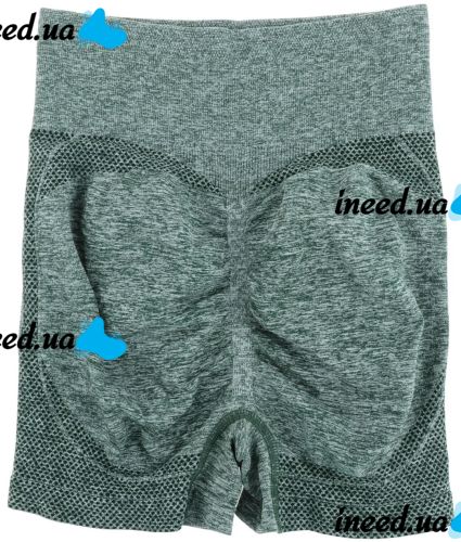 Women's Seamless Lifting Yoga Shorts XZY8855 Stretchy High Waist Push Up Sport Cycling Shorts for Fitness Green S-XXL