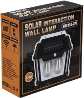 Вуличний настінний світильник Coba Solar Wall Lamp HW-888 - 2W акумуляторний підвісний ліхтар на сонячній батареї з датчиком руху 2 лампи 3 режими