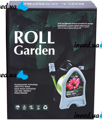 Roll Garden Hose Reel LY-907 water hose 10 m on a reel with 3/8" spray gun watering kit 7 watering modes