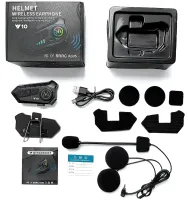 Helmet Wireless Earphone Y10 Helmet Wireless Headset with Soft Microphone and Noise Cancellation, Motorcycle Headset with Touch Control and Bluetooth