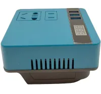 Повышающий аккумуляторный преобразователь Makita 18V-21V в 220V, Инвертор напряжения 18-21В в 220В 3USB 2 розетки от аккумуляторной батареи Синий
