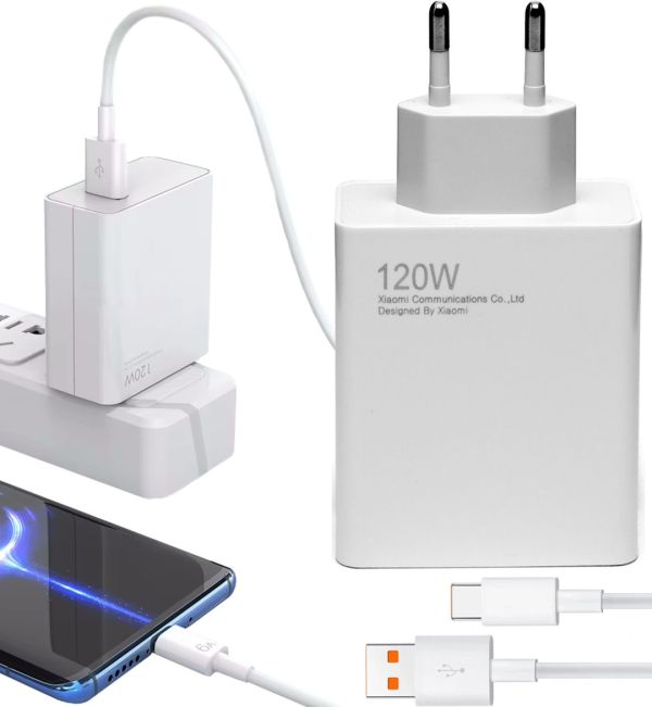 Сетевое зарядное устройство Xiaomi 120W Power Adapter Suit адаптер USB Type-C блок питания с быстрой зарядкой Mi Turbo для телефона 120В Белый