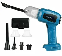 Акумуляторний пилосос Makita CVC-21 21V з насадками, бездротовий ручний автопилосос Макіта 3 режими швидкості для сухого прибирання в авто і вдома Синій