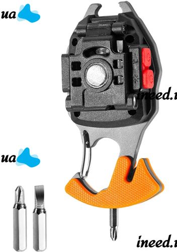 Світлодіодний ліхтарик брелок для ключів з підпалом Keychain Light W5147 ручний мультитул, міні світильник з прикурювачем, викруткою і карабіном USB